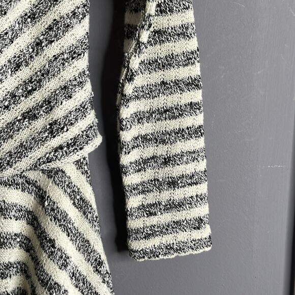 Free People Gray and White Striped Wrap Fit & Flare Dress Size XS - Picture 4 of 9